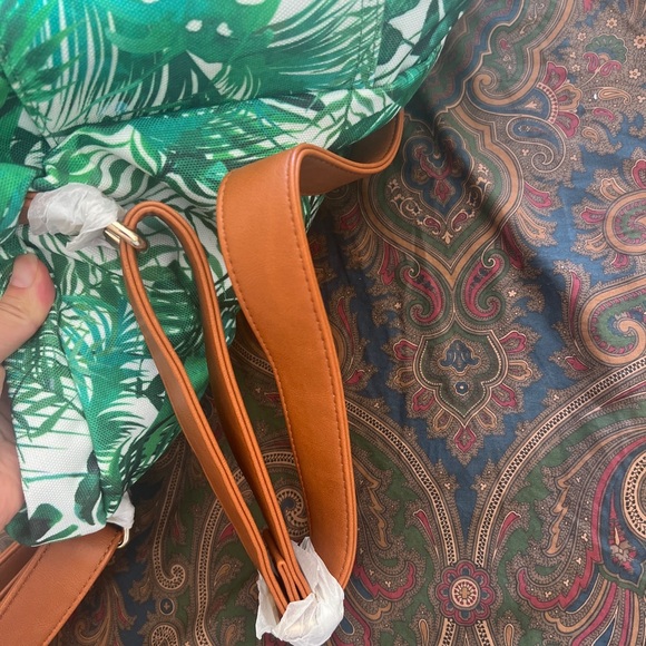 Imoshion backpack dolce and gabbana style palm leaves green/white gold metalware main image 4